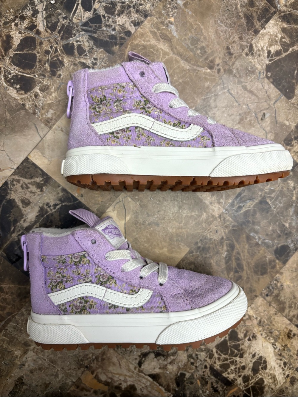 Vans Kids' Lavender Floral High-Top Sneakers autumn size 6